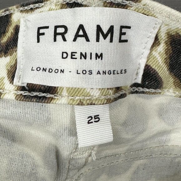 Frame Jeans Womens 25 Ali High Rise Cigarette Animal Print Cotton Stretch NEW - Picture 8 of 10